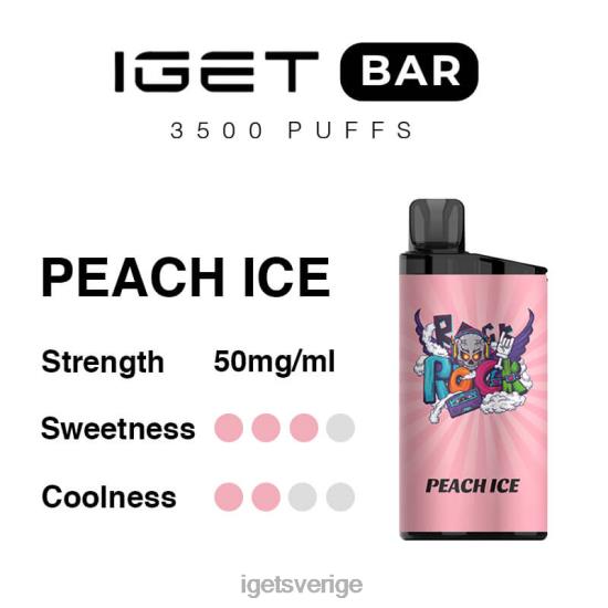 iget bar 3500 puffar 88HR6279 persika is - IGET Vape Sverige