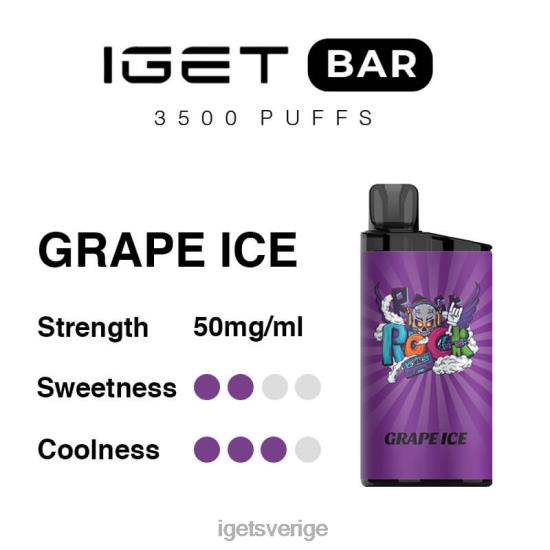 iget bar 3500 puffar 88HR6300 druvis - IGET Vape Sweden