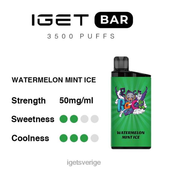 iget bar 3500 puffar 88HR6304 vattenmelon mynta is - IGET Vape