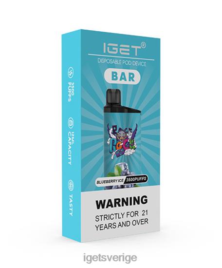 iget bar 88HR6152 blåbärsis - IGET Vape Discount