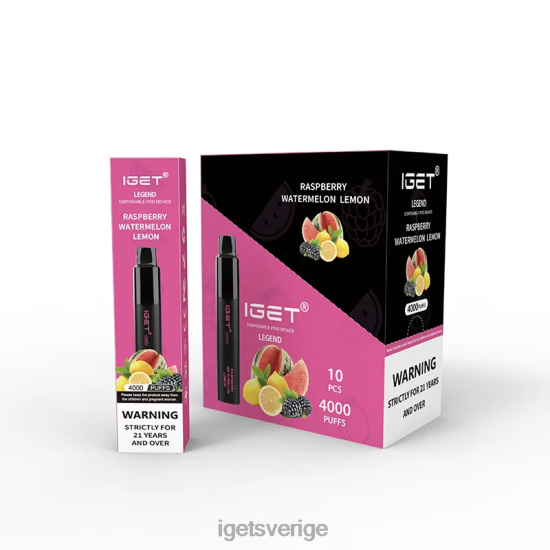 iget legend 4000 puffar 88HR6323 hallon vattenmelon citron - IGET Vape Online