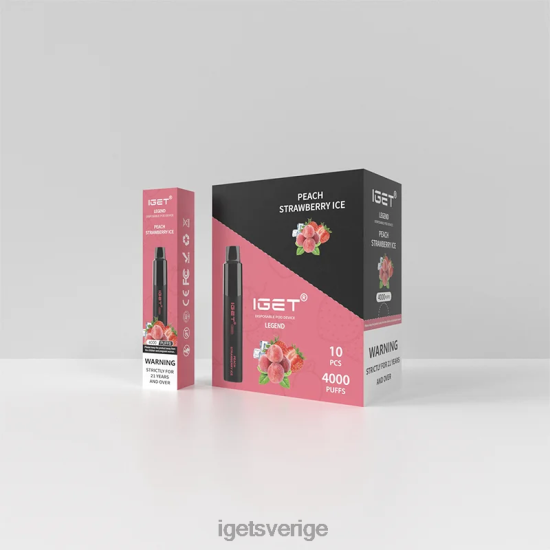 iget legend 4000 puffar 88HR6330 persika jordgubbsis - IGET Vape Store