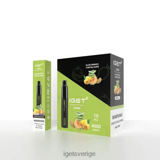 iget legend 4000 puffar 88HR6346 aloe mango cantaloupe - IGET Bar Europe