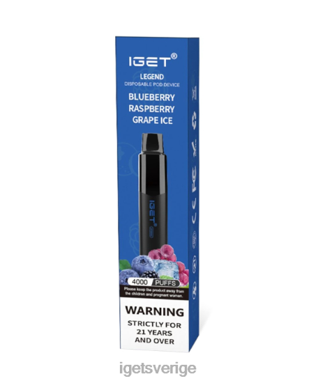 iget legend 88HR6181 blåbär hallon druva is - IGET Vape Online