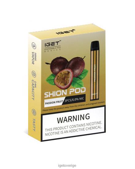 3 x iget shion 88HR622 passionsfrukt - IGET Vape Sweden