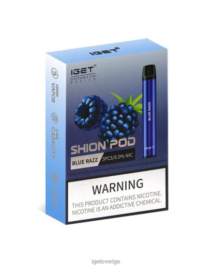 3 x iget shion 88HR65 blå razz - IGET Flavours
